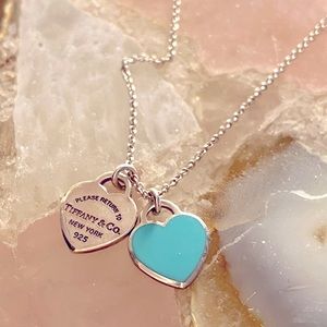 Tiffany Blue Double Heart Pendant